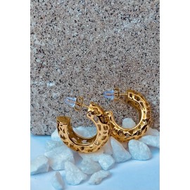 Georgina Nicol Stainless Steel Tarnish Free C Shaped 18k Gold Plated Earrings