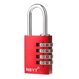 NBYT Aluminum Alloy Combination Lock 4 Digit Padlock for Suitcase Backpack Small Cabinet Small Drawers (25mm Width)