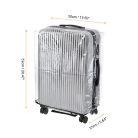 PATIKIL Clear Universal Luggage Protector with Fastener 22 Inch, Portable Clear PVC Antistatic Waterproof Dust Cover for Suitcase, Transparent