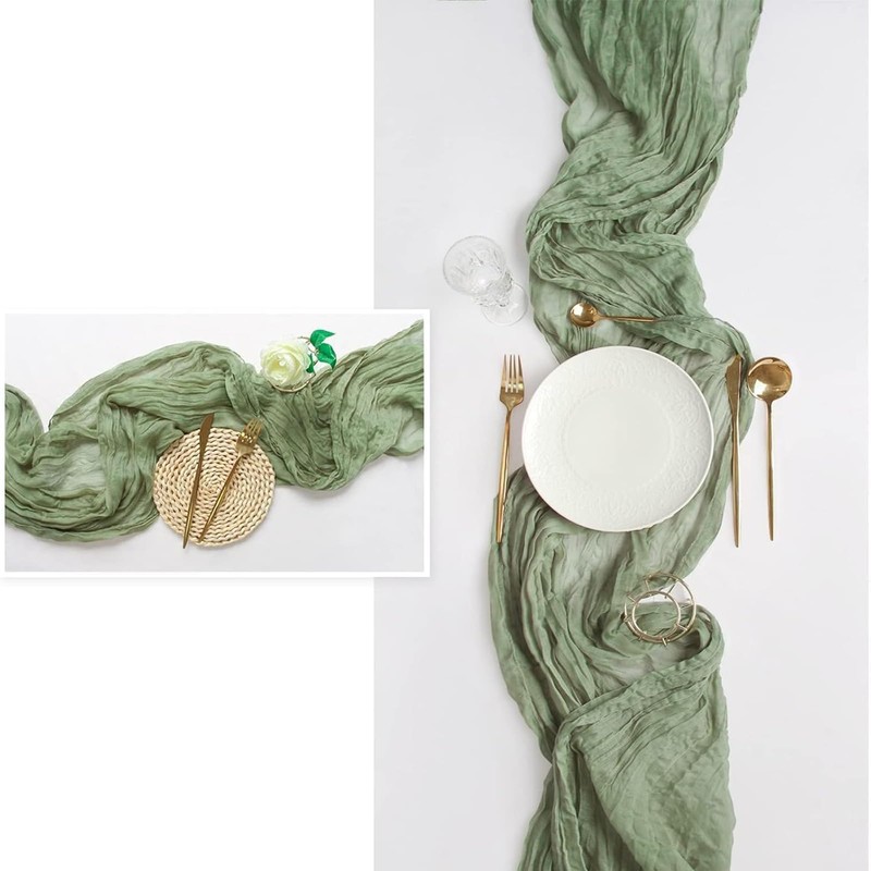 Table Runner, 90 x 300 cm, Cheesecloth Table Runner, Long