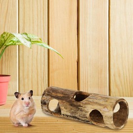 Hamster Toy, All Bamboo Hamster Tunnel Toy Summer Cool Exercise Tubes and Tunnels Small Animal Activity Center Toys for Syrian Hamster Hedgehog Gerbils Chinchillas(M)