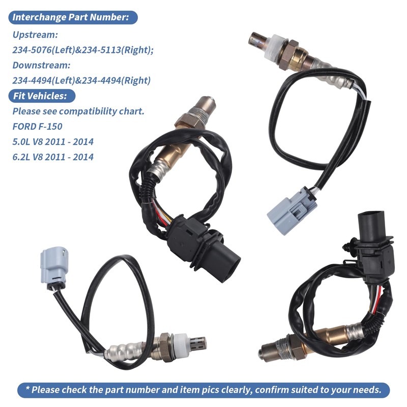 4PCS Oxygen O2 Sensor 4PCS Fit for Ford 2011 2012