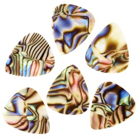 Celluloid Abalone Guitar Or Bass Pick - 0.96 mm Heavy Gauge - 351 Shape - 6 Pack