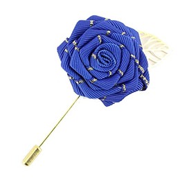 Avenue Signature Tie Buttonhole Royal Blue/Rose Gold Leaf
