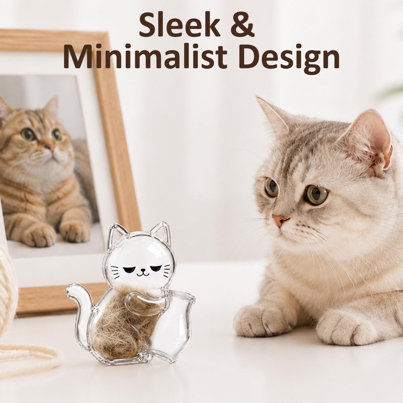 2pcs Cat Fur Keepsake Fridge Magnets, Clear Cute Cat Hair