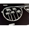 Palm Tree Sunglasses Car Tag Diamond Etched Vanity Front Aluminum