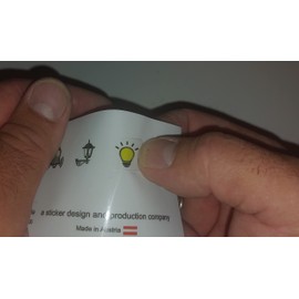 Light Bells and Lantern Switch Sticker Set with 5 Switch Symbols Stickers (RP15/1) (14 mm)