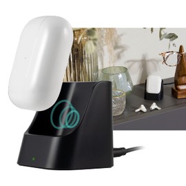 Cordinate Wireless Charging Station Compatible Only with AirPods and AirPods Pro, 5W Qi Charger, Ear Buds, Indicator Light, Great for Home or Office, 4ft. USB-A to USB-C Cable, Charcoal, 58657