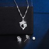 MICMIF Zirconia Dolphin Jewellery Set Silver 925 for Women Girls: