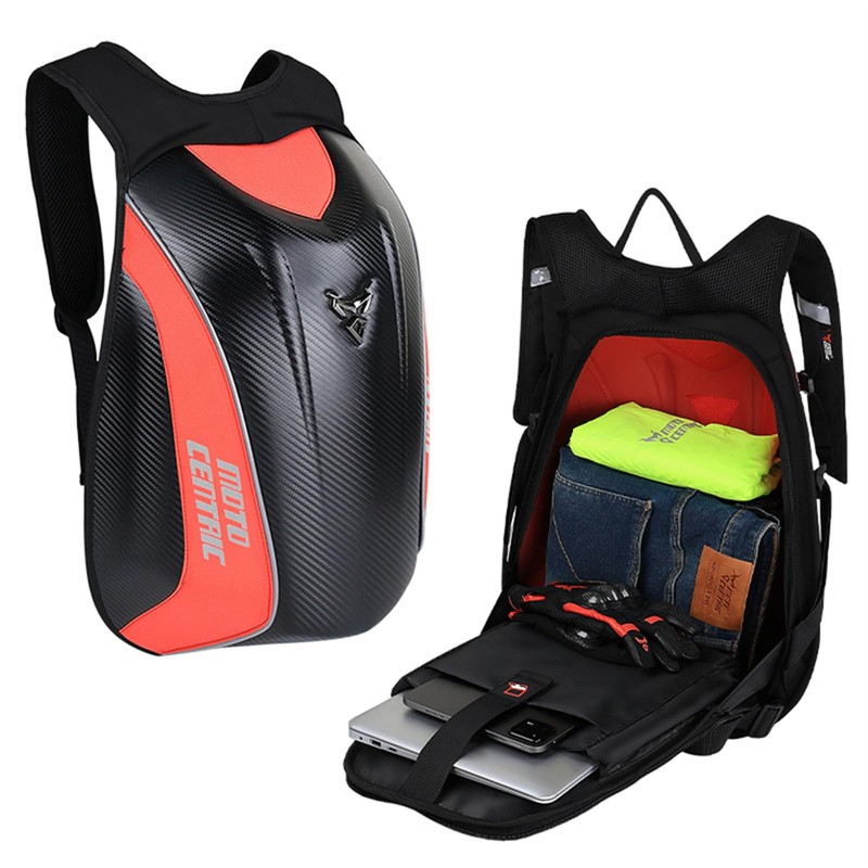 mjmoto Motorcycle Backpack Waterproof Large Capacity Carbon Fiber Rider Backpack