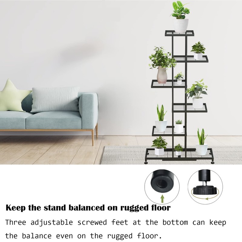 Metal Plant Stand, 6 Tier 12 Potted, Upgrade Multiple Plant