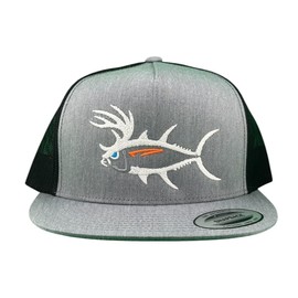 Buck-Eye Heather Grey and Black Unisex Trucker Hat
