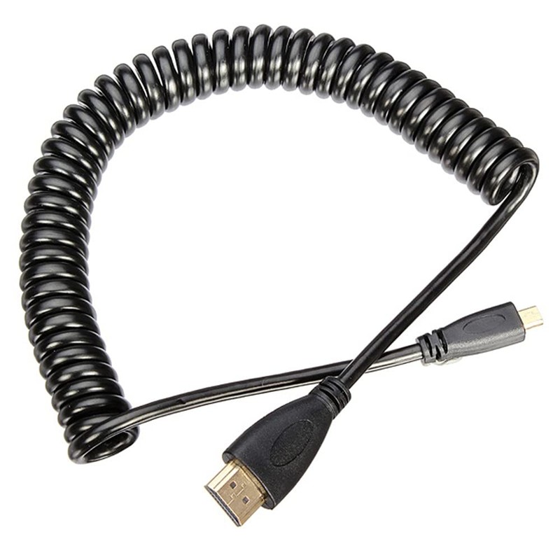 ChenYang Micro HDMI Male to HDMI Male Stretch Spring Cable