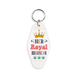 TeesAndTankYou Her Royal Highness Vintage Style Motel Keychain Key Tag 3.5" White