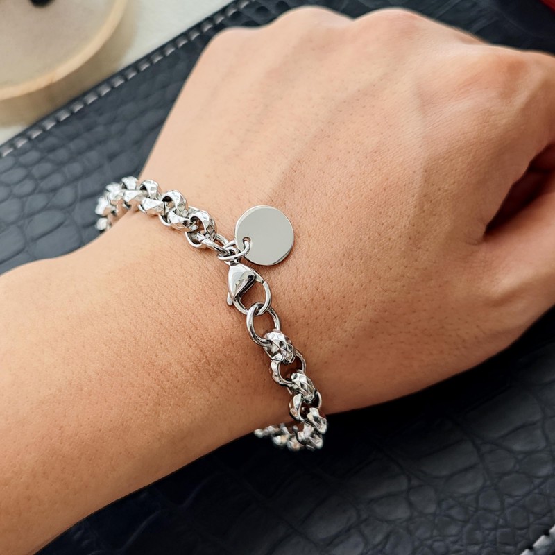 ULLMYYL Unisex Stainless Titanium Steel Chain Bracelet for Men Women