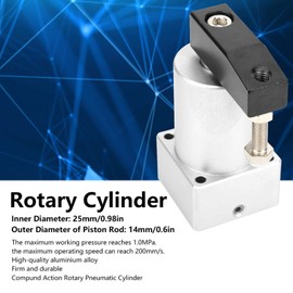 25mm Pneumatic Rotary Cylinder, Aluminium Alloy Air Rotary Cylinder, 90° Swivel Clamp Cylinder, Compressed Air Swivel Tool (ACK25-90L)