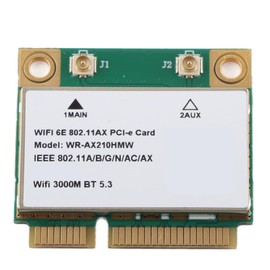 Zunate Wrieless Network Card AX210HMW Triple Band 5374M (2.4GHz 574Mbps or 5GHz 2400Mbps or 6G) PCIE Gigabit Wi-Fi 6E Adapter with Bluetooth 5.2 for Windows 10