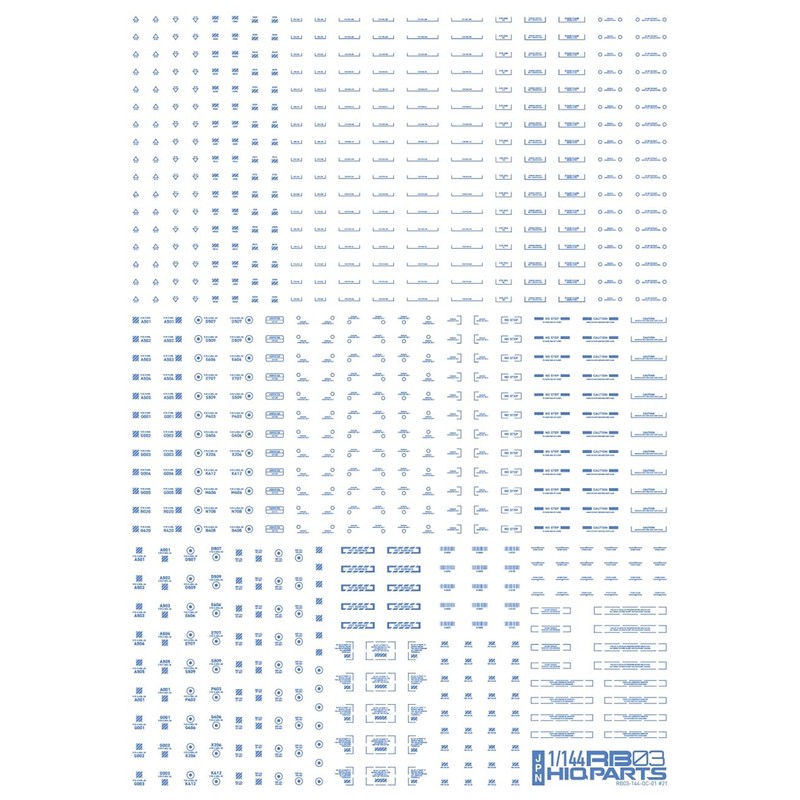 Haikyu Parts RB03-144BLU 1/144 RB03 Cotion Decal, One Color Blue,