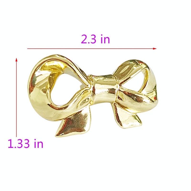 NNNJunhua Solid Bow Cabinet Knobs Gold Drawer Pulls Decorative Handle
