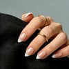 Uñas postizas almendradas con punta francesa corta y pegamento, uñas