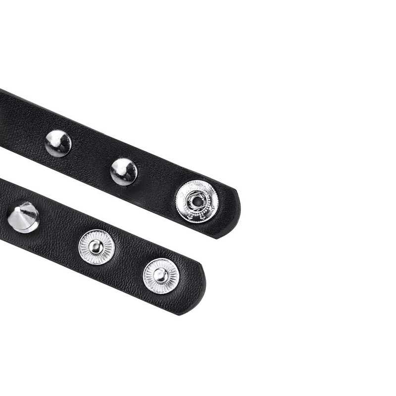 macoking Leather Bracelet Punk Spike Rivet Cuff Bangle Metal Studded