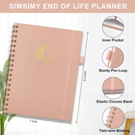 End of Life Planner, Spiral Estate Planning Organizer for Senior, Final Arrangements Just in Case I Die Book Organizer, Will Preparation, Last Wishes & Funeral Planning Notebook for Beneficiary, Death Planner Organizer, 7x9.3"