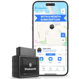 Real-Time OBD2 GPS Car Tracker – $12/Month with 6 Prepaid Months – Plug & Play Device for Families, Teens & Businesses with Trip History, Driving Alerts & GeoFence – Accurate, Easy Setup