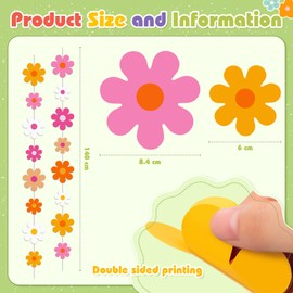 AmazingSpark 8 Pcs 55 Inch Daisy Groovy Boho Banners Hanging Daisy Paper Flower Cutouts Garlands for Baby Shower Girl Birthday Retro Hippie Summer Party Decor, Pastel Color