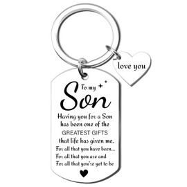 To My Son Gifts From Mom 18th Birthday Gifts for Boys Son Keychain From Mom Dad Best Birthday Gift for Grown Adult Sons Graduation Christmas Gift for Teen Boys