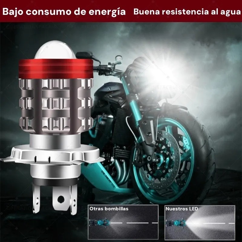 Faros Led Para Moto Ba20d H4 Luces De Parpadeo Intenso