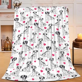 Dalmatian Blanket Dog Throw Blanket Soft Cozy Warm Fuzzy Fleece Lightweight Plush Merch Animals Decor Gifts for Dalmatian Lover Man Woman Boys Girls Couch Bedding Sofa 50"X40"