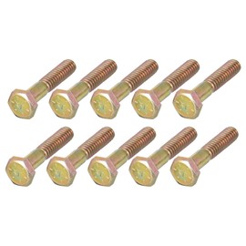 METALLIXITY Hex Bolts (1/4-20x1-1/4") 50Pcs, Carbon Steel Zinc Plated, Coarse Thread UNC Hex Head Screw Bolt - for Furniture Repair, Yellow