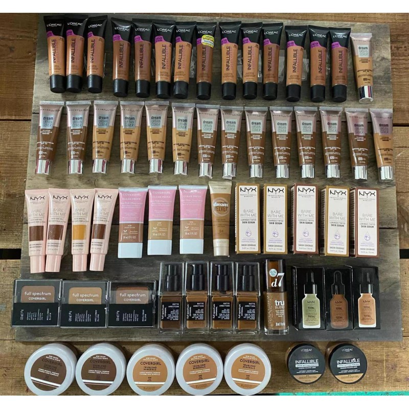 Maybelline Lote De 100 Maquillajes En Tonos Oscuros