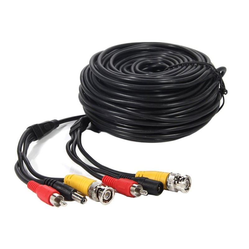 Henxlco 4 Pack 100ft Security Surveillance Camera Audio Video Power