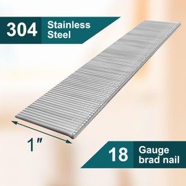 Toicann 18 Gauge Brad Nails 304 Stainless Steel 3000 pcs Universal 18 GA Nail Gun Nails Assorted and Small Finishing Nails for Pneumatic, Electric Brad Nailer (1 inch - 3000 pcs)