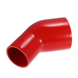 X AUTOHAUX 45 Degree 3.0 Inch to 4.0 Inch ID 4Ply Car Elbow Reducer Silicone Hose Coupler Intercooler Tube Intake Piping Red 76-102mm