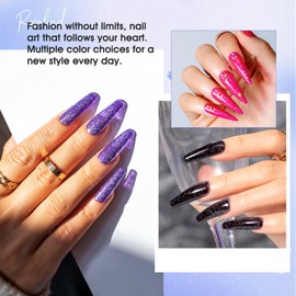 ROSALIND ROSALIND Glitter Gel Nail Polish Set, 12 Colors Gold Hot Pink Silver Gel Polish Sparkly Shiny Pink Red Gel Nail Polish for Nail Art Gift