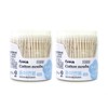 Easy& Paper Cotton Swabs, 200 Count (Cylinder Type) - 2 Packs, Sterilized Premium Cotton Swabs 2ea