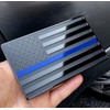 ENTJ 2 Pack Metal American Flag Emblem Decal, Thin Blue
