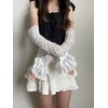 Ekieta Women's Arm Warmer, Lace Frill, Arm Sleeve, Thin, Floral