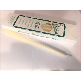 Patrician (10in Tall x 1/2'' Diameter) Ivory Hand Dipped Skinny Taper Candles, Set of 12