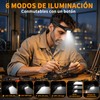 Lampara de Cabeza,Lámpara de Minero,Recargable y Desmontable,Impermeable IP68,Con 6 modos
