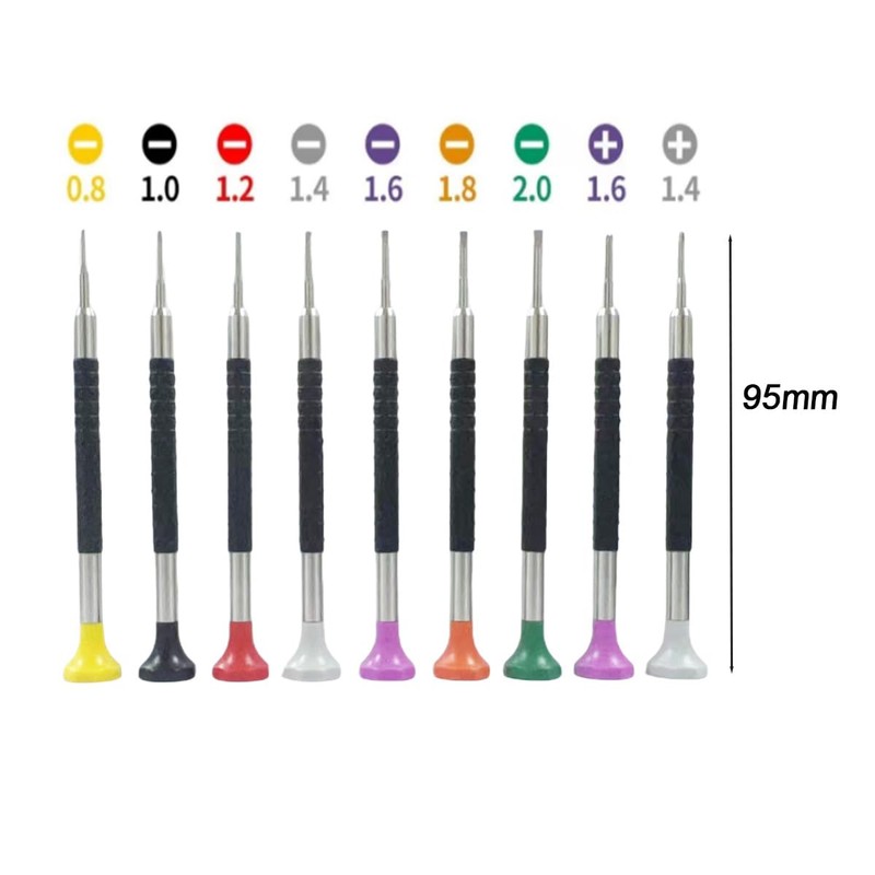Watch Screwdriver Set with 9pcs Precision Slotted and Phillips，9pcs Different