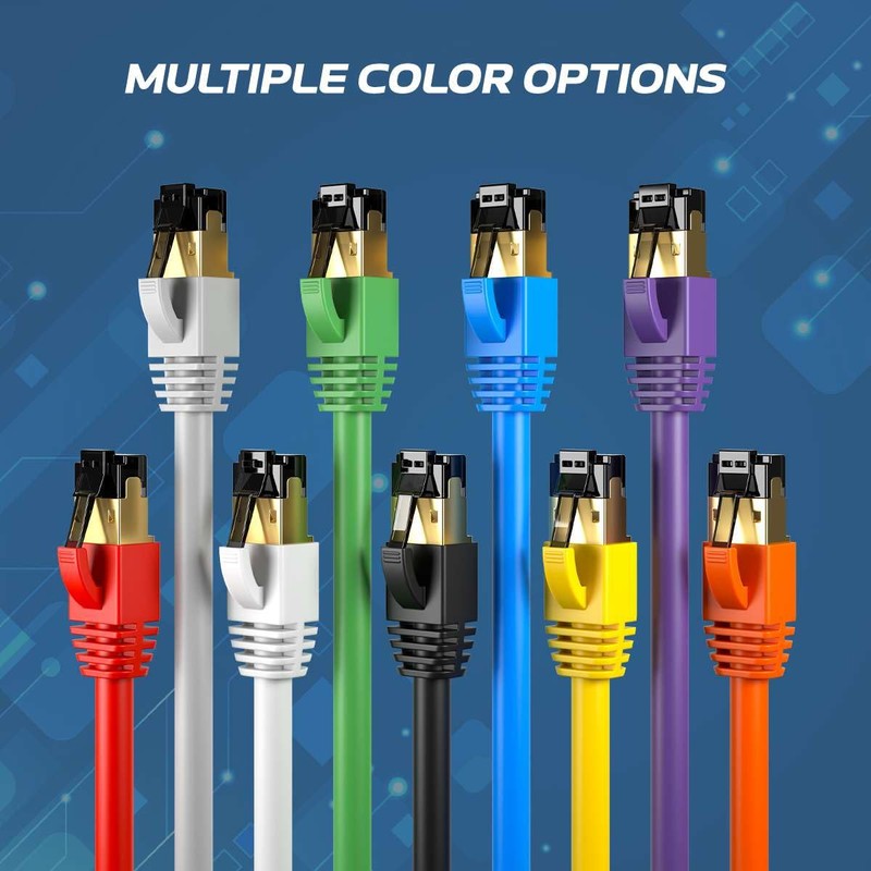 Cables Direct Online Cat8 White 0.5FT SFTP Ethernet Patch Cable