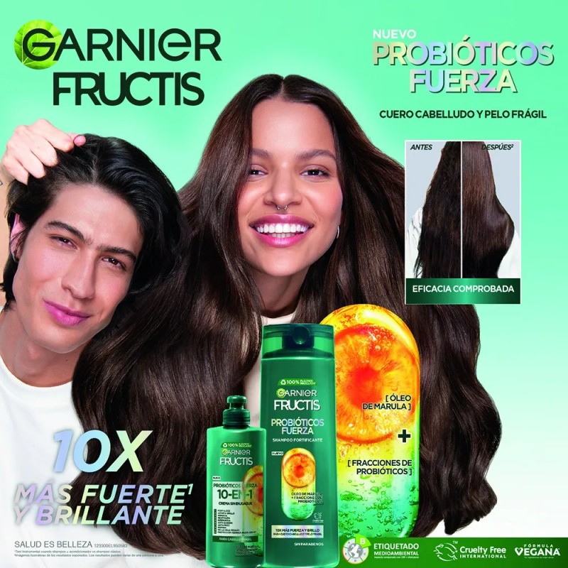 Kit Shampoo Garnier Fructis Probioticos Rutina 2 Pasos