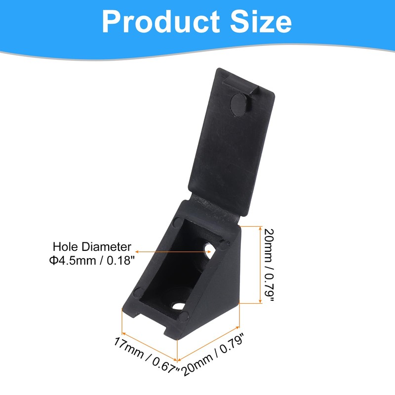 uxcell 100 Pcs 90 Degree Plastic Corner Braces, 20x17x20mm Shelf