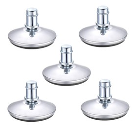 5PCS Silvery Bell Glides Replacement Office Desk Chair or Stool Swivel Caster Wheels,Easy Conversion from Wheeled Casters to Stationary Feet to Protect Wood or Hardwood Floor