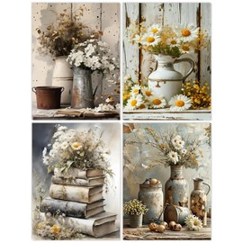 MBNTJHT 4 Pack Diamond Painting Kits for Adult Beginners,Yellow Flowers Diamond Art Kits for Adults,DIY 5D Full Round Drill Painting by Diamonds Art Crafts for Home Decor 12X16 Inch.