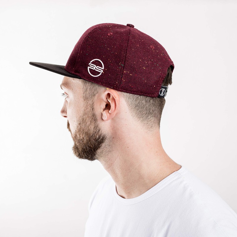 Blackskies Snapback cap, black, brown, grey wool screen, unisex premium