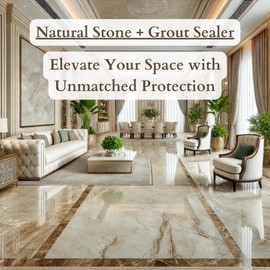 Geode Natural Stone Grout Sealant - Penetrating, Safe 2-1 Sealer, Long-Lasting, Interior & Exterior; Marble, Travertine, Granite, Slate, Backsplash, All Grout & Stone Types. 32oz